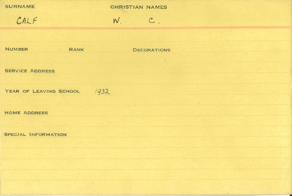 World War 2 index cards - C