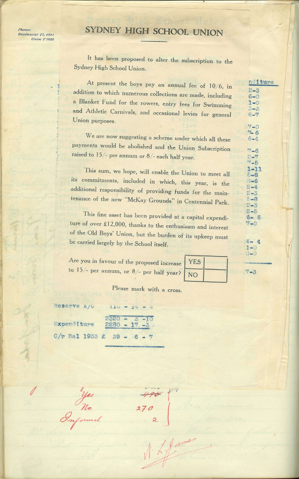 School Union - Minutes, 1934