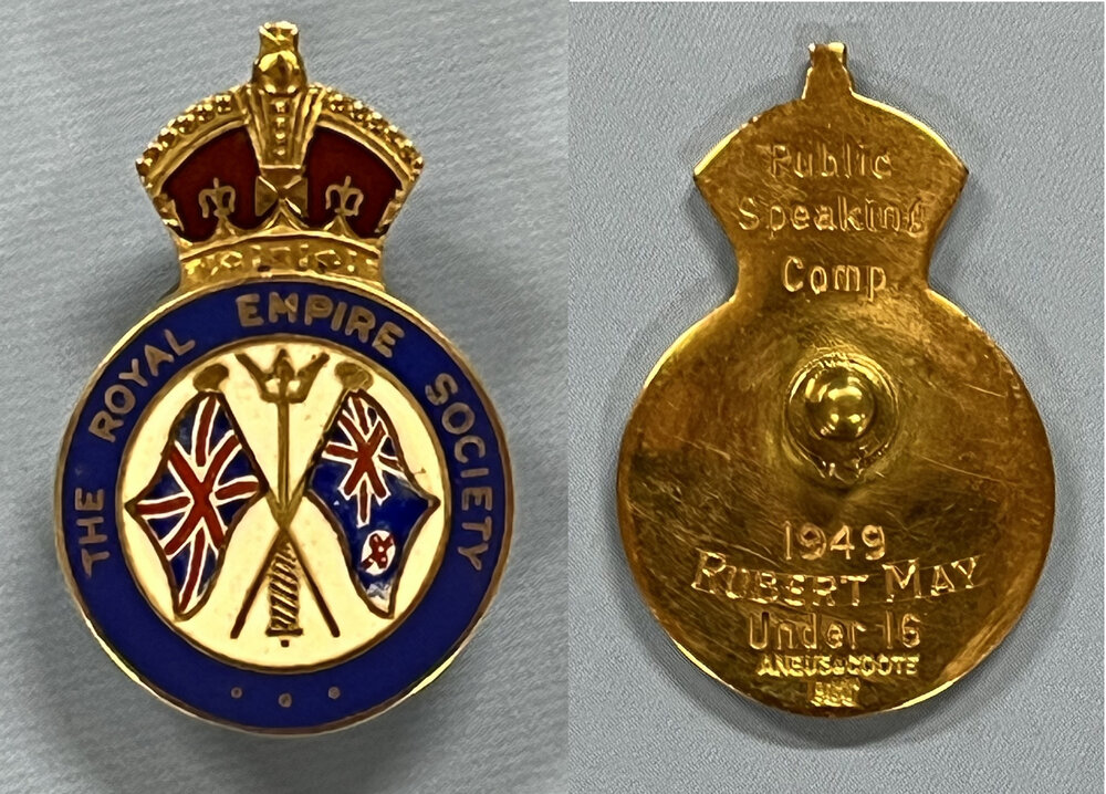 Royal Empire Society Public Speaking Competition Medal 1949