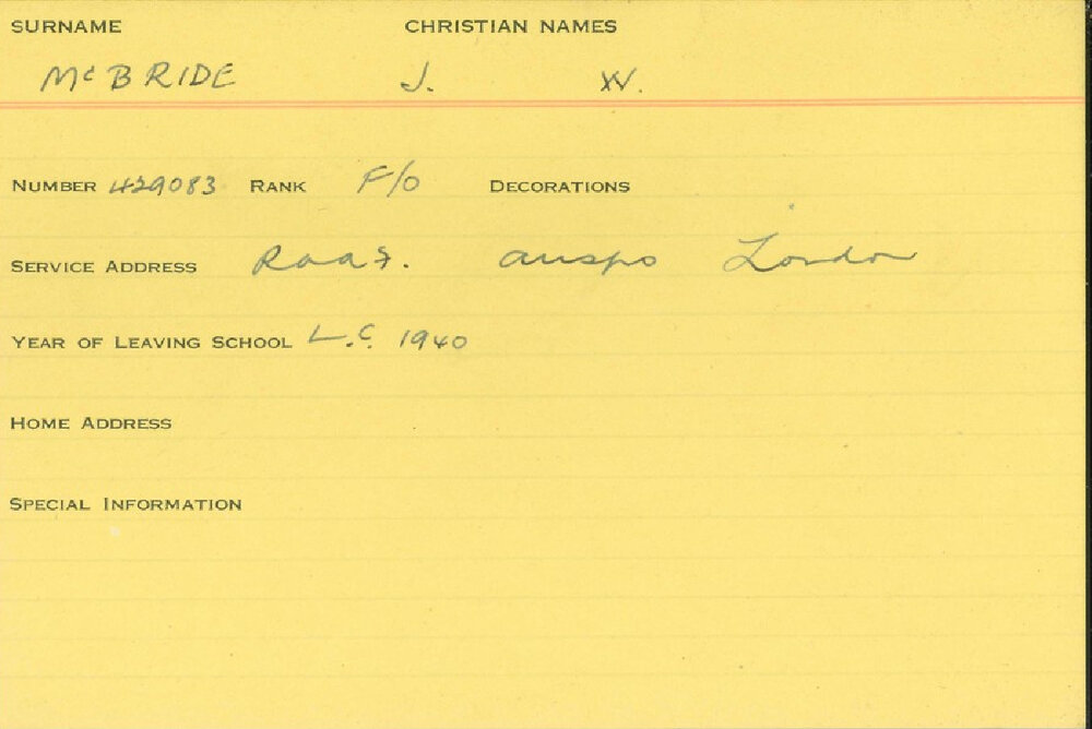 World War 2 index cards - Mc