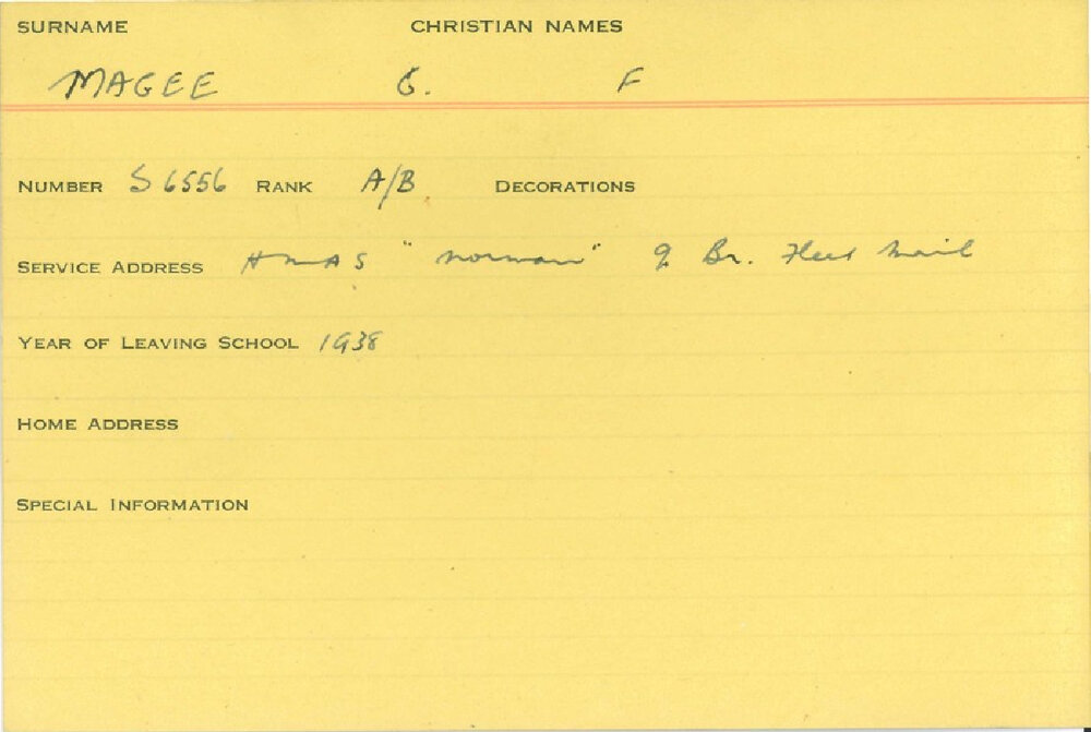 World War 2 index cards - M