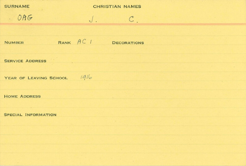 World War 2 index cards - O