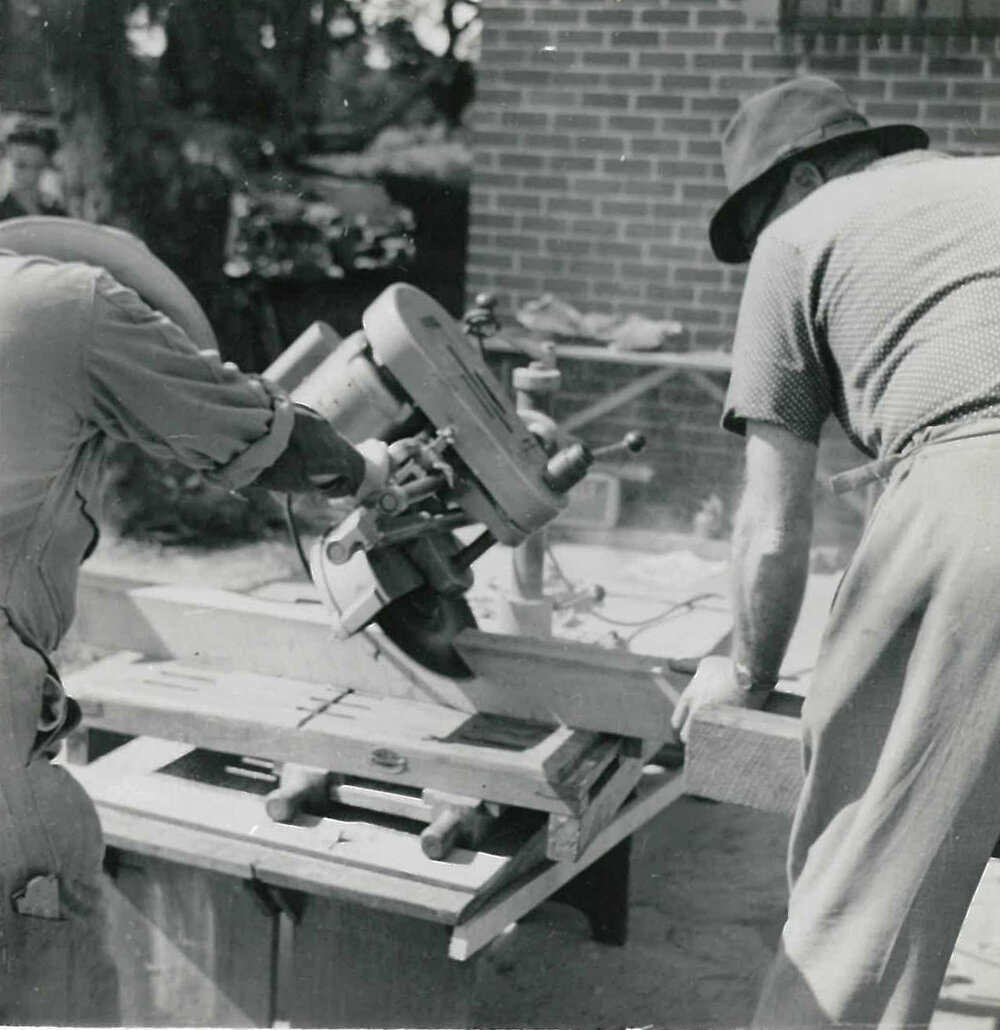 Working bee at McKay Oval, 29 September 1957
