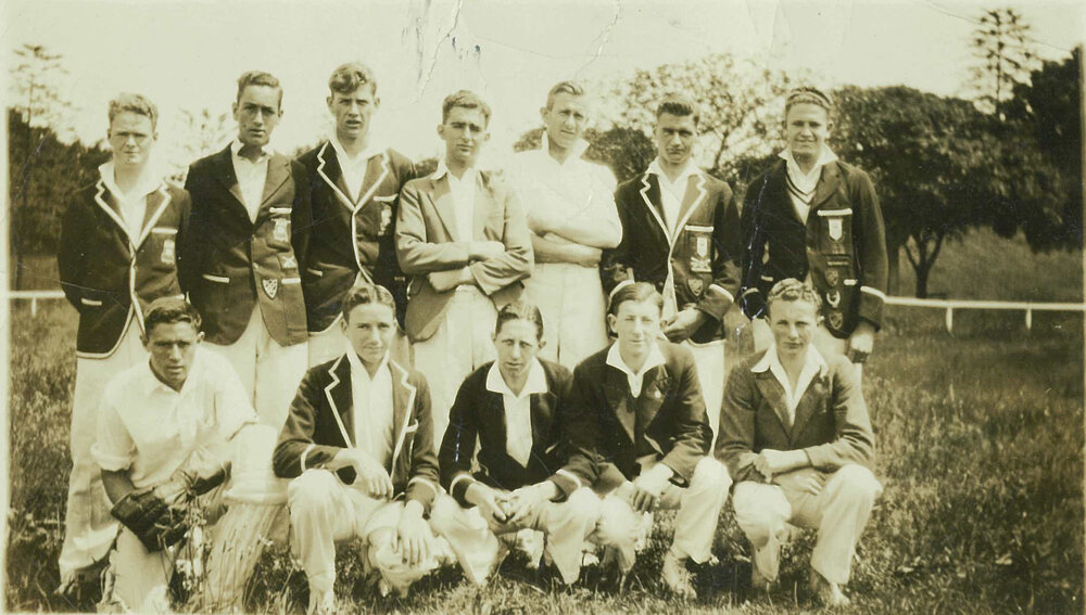 1st XI at first cricket match at McKay Oval
