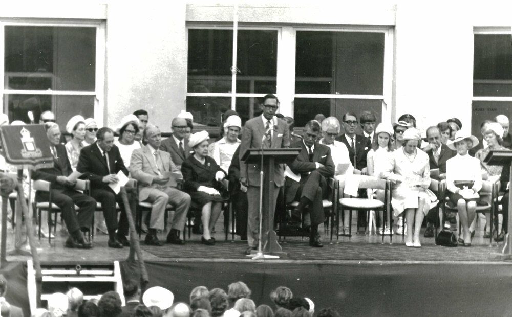 Photograph of the official opening of the McDonald Building, 17 March 1972