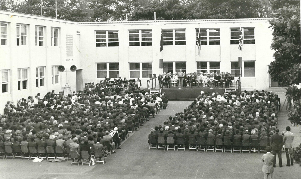 Photograph of the official opening of the McDonald Building, 17 March 1972