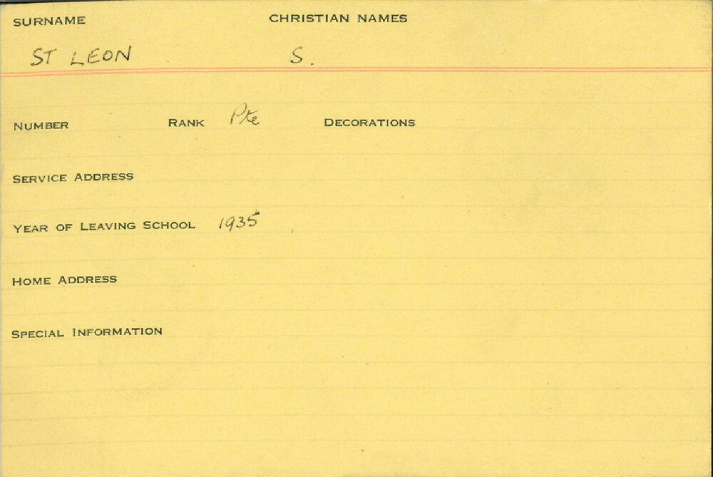 World War 2 index cards - S