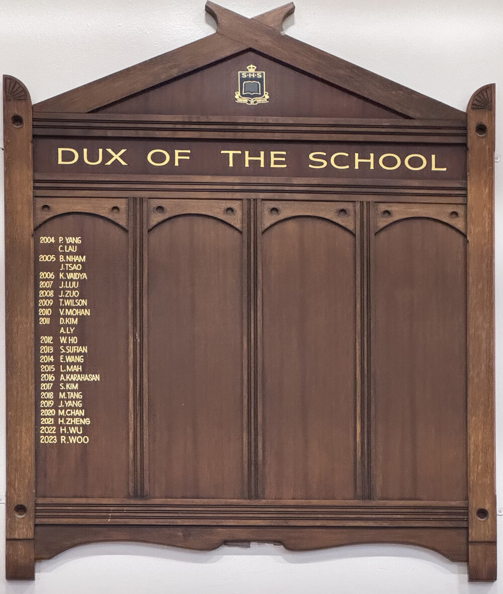 Honour Board: Dux of the School 2004-2023