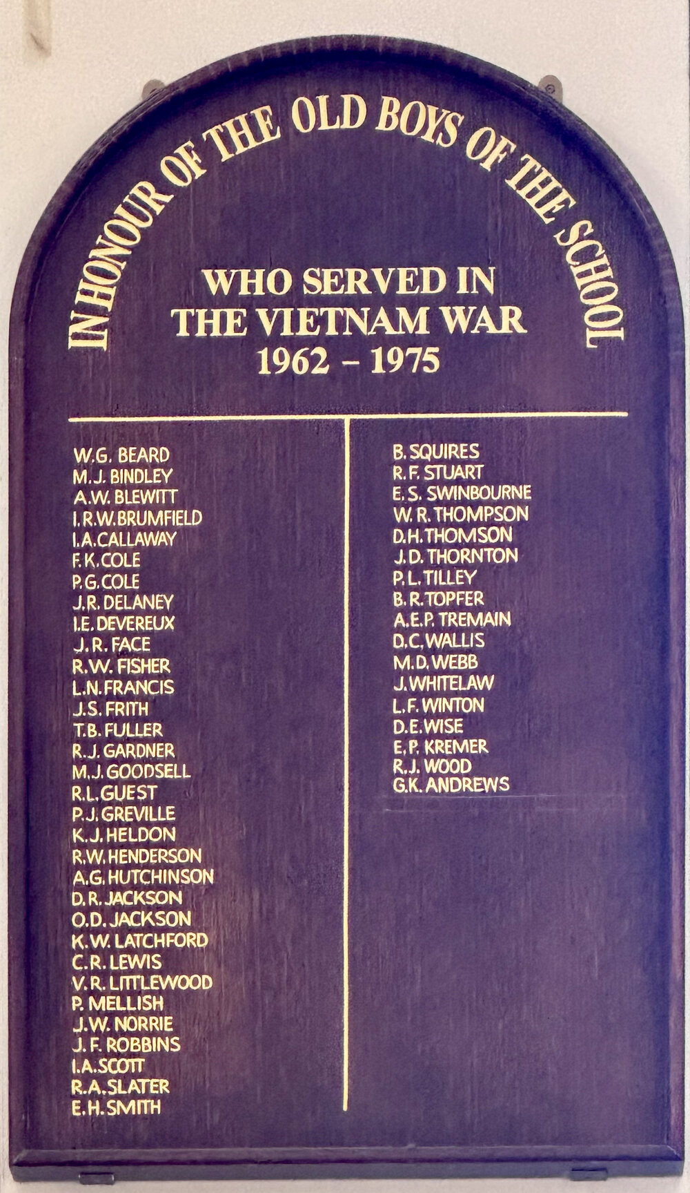 Honour Board: Vietnam War