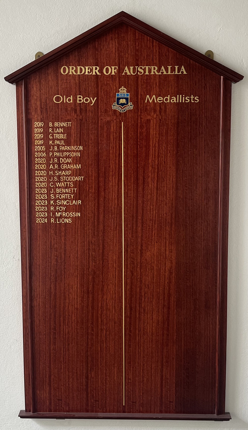 Honour Board: Order of Australia Medal 2019-2024