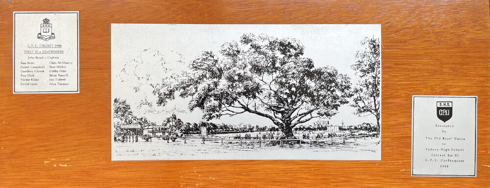 Plaque presented to Cricket 1st XI, 1968