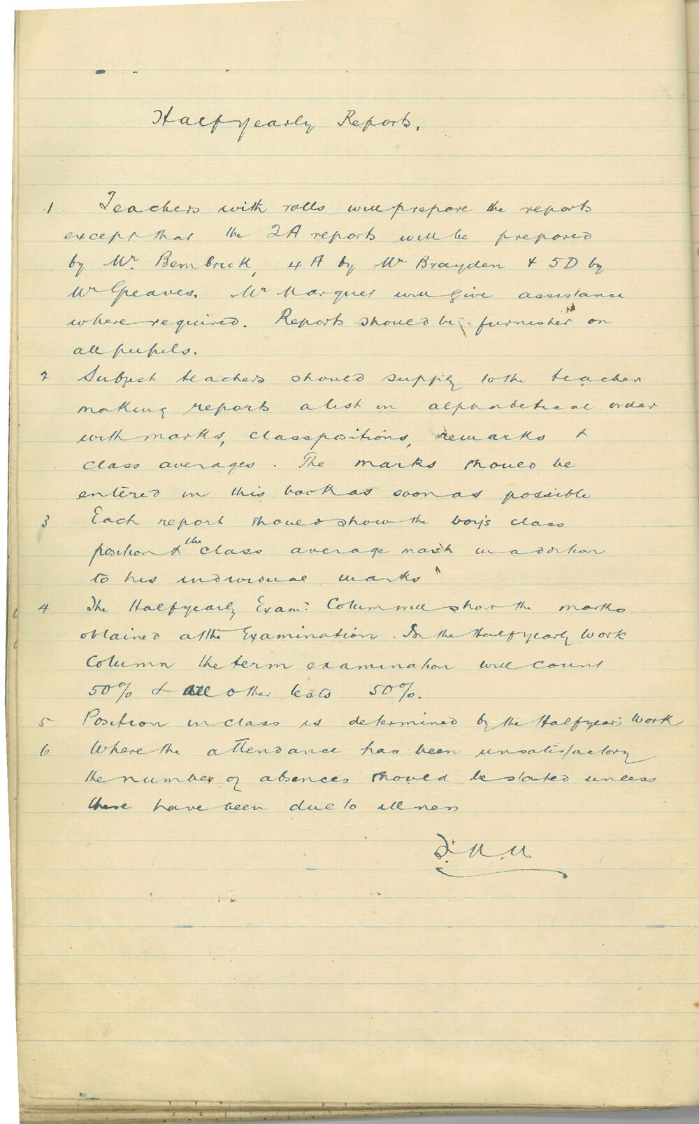 Examination Record 1934