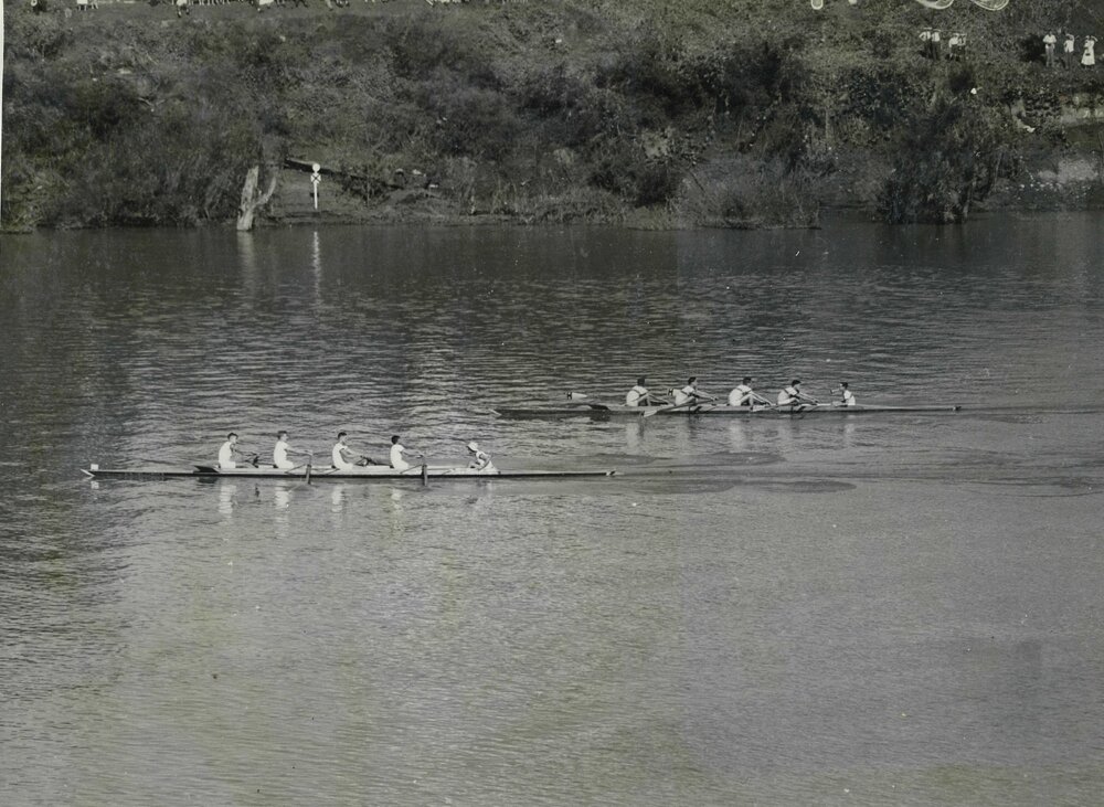1st IV finish, GPS Regatta, 1956