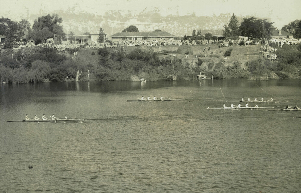 2nd IV finish, GPS Regatta, 1957
