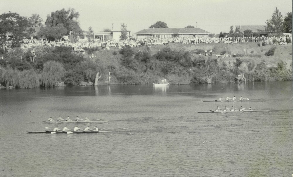 4th IV finish, GPS Regatta, 1957