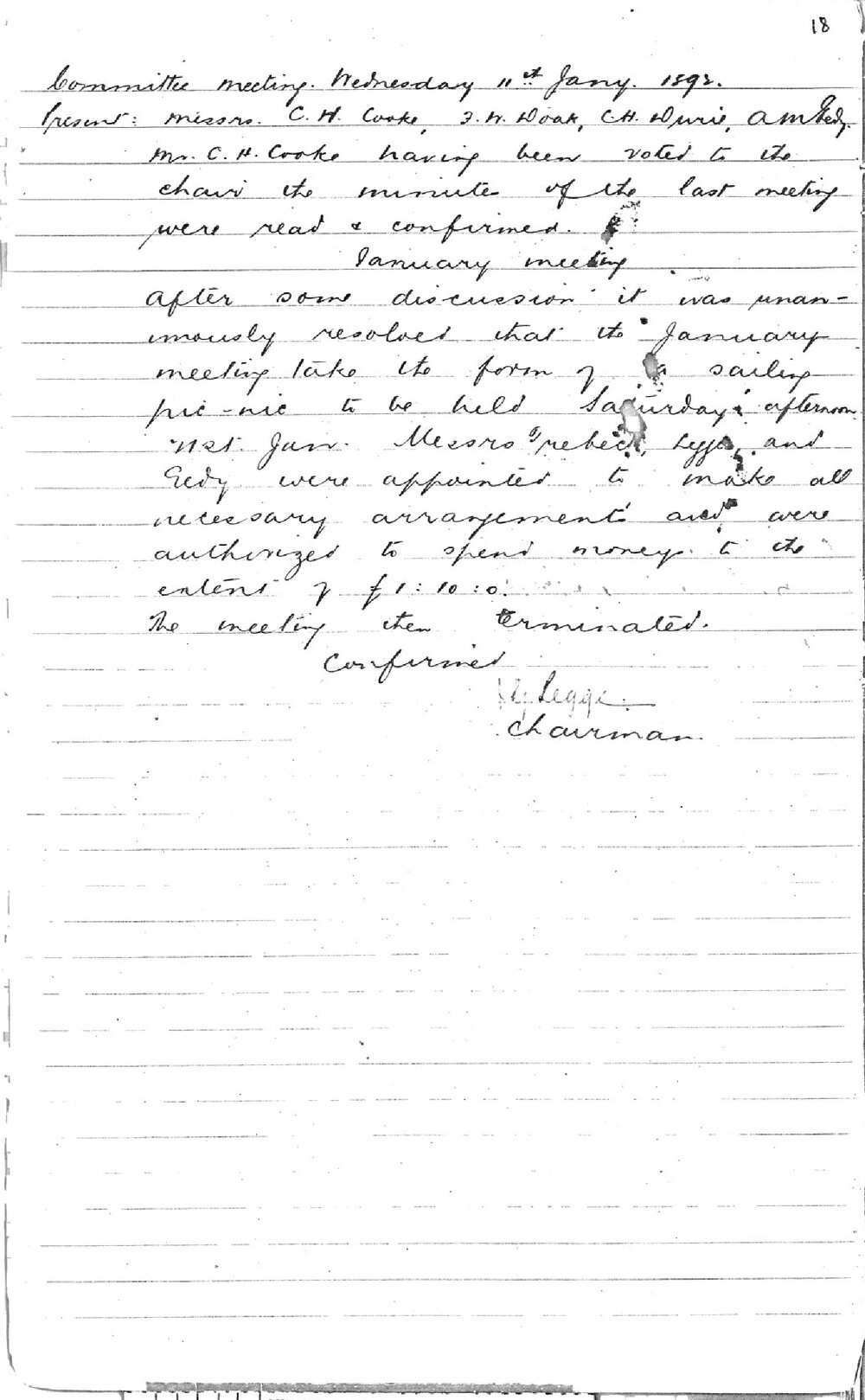 Sydney High School Old Boys Union Minutes 1893