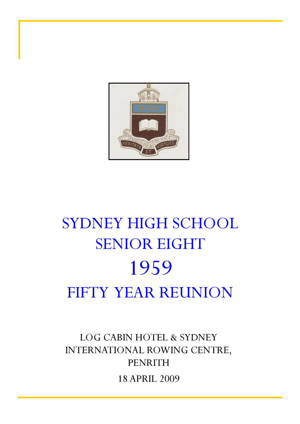 SHS Senior VIII 1959 - 50 Year Reunion