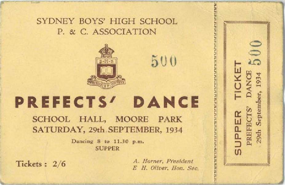 Prefects' Dance, 29 September 1934