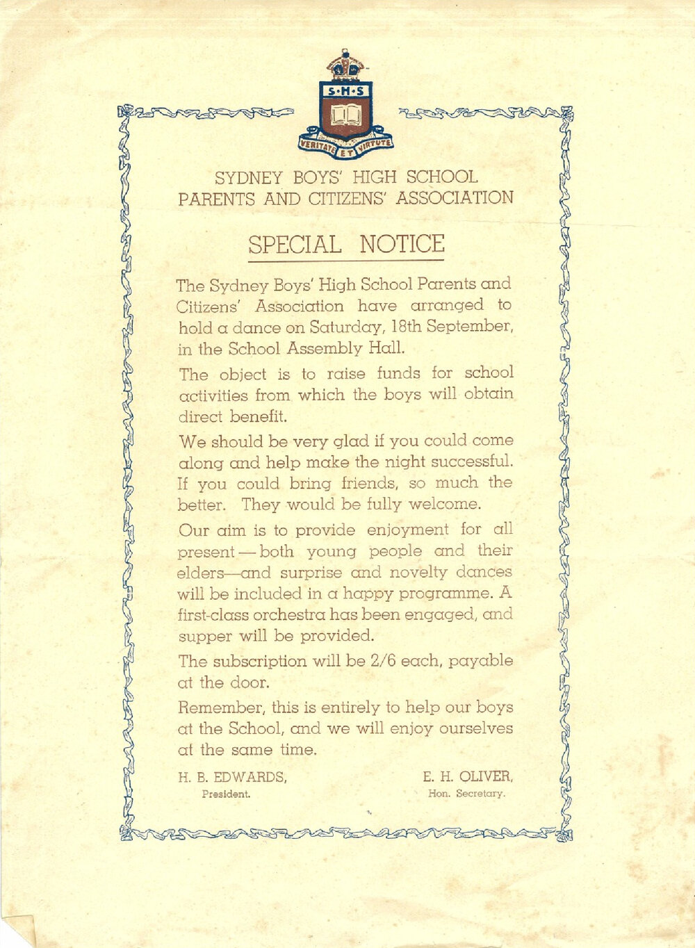 School Dance, 18 September 1937