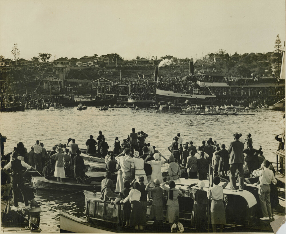 Finish of the 1st IV, GPS Regatta, 1931