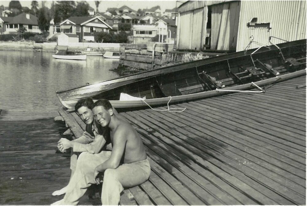 On the pontoon at Abbotsford 1957
