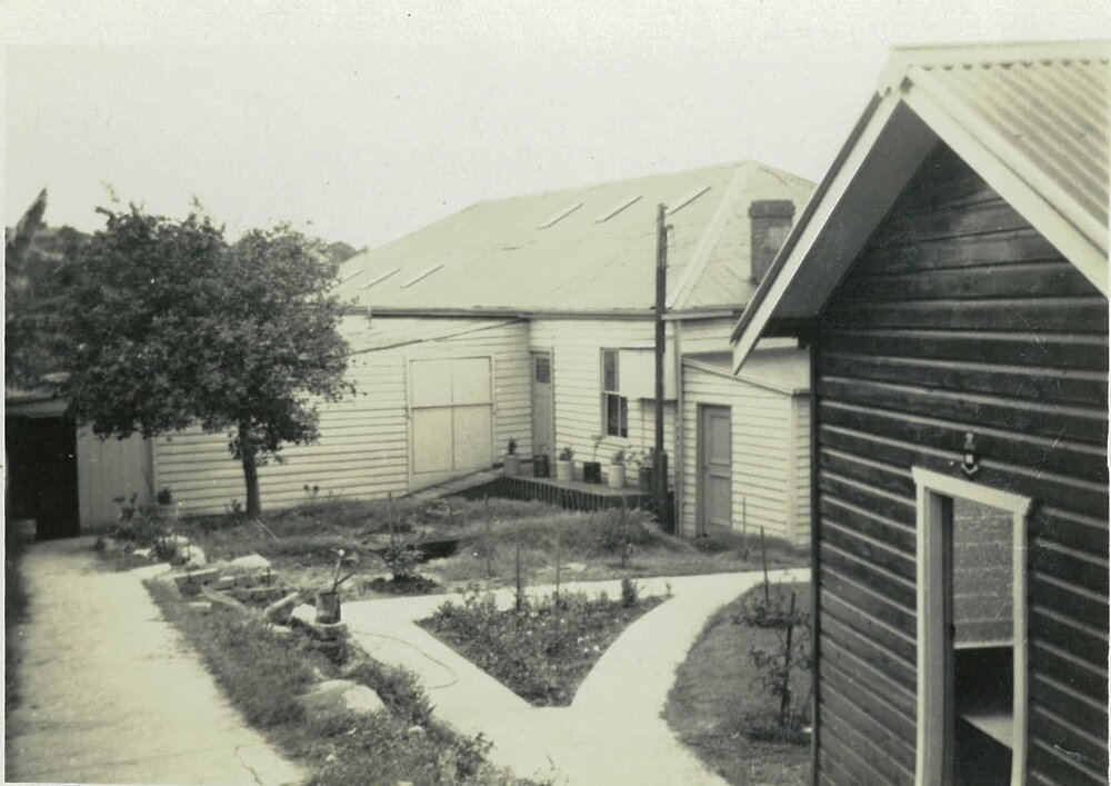 Rear of sheds and kitchen at Abbotsford