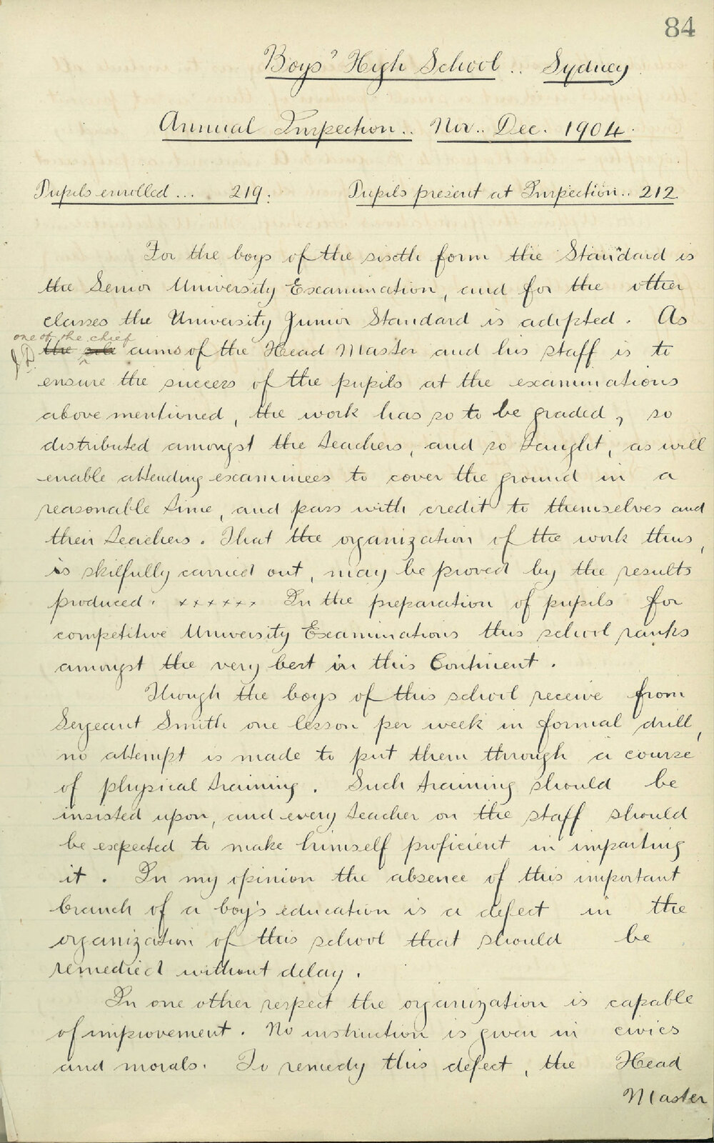 Annual Inspection - November, December 1904
