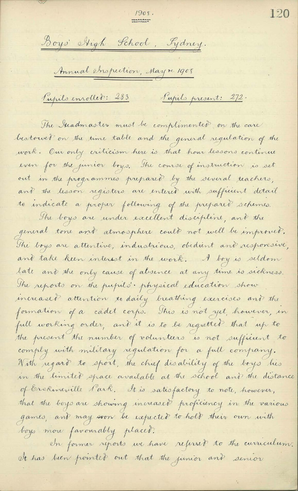 Annual Inspection - May 1908