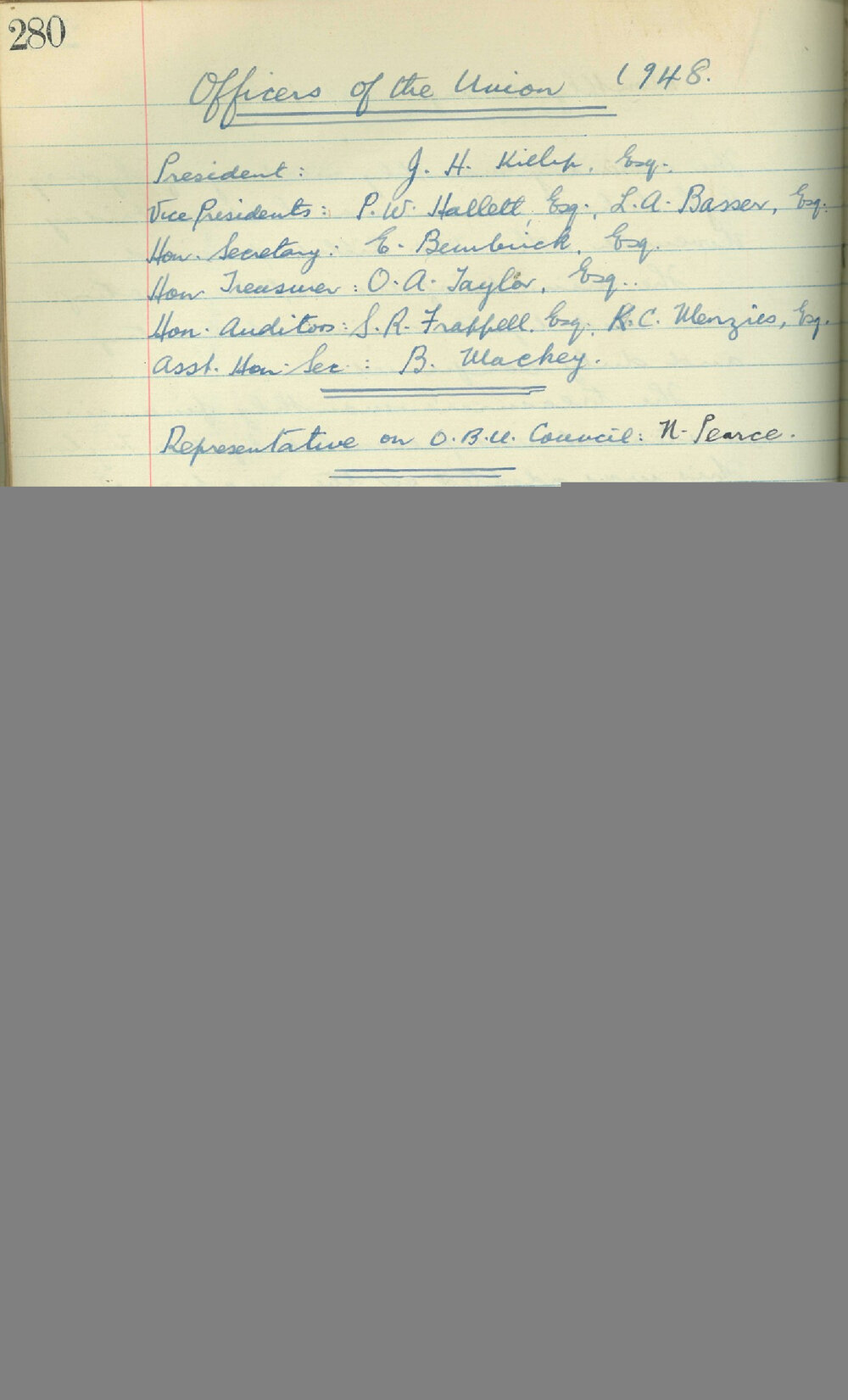 School Union - Minutes, 1948