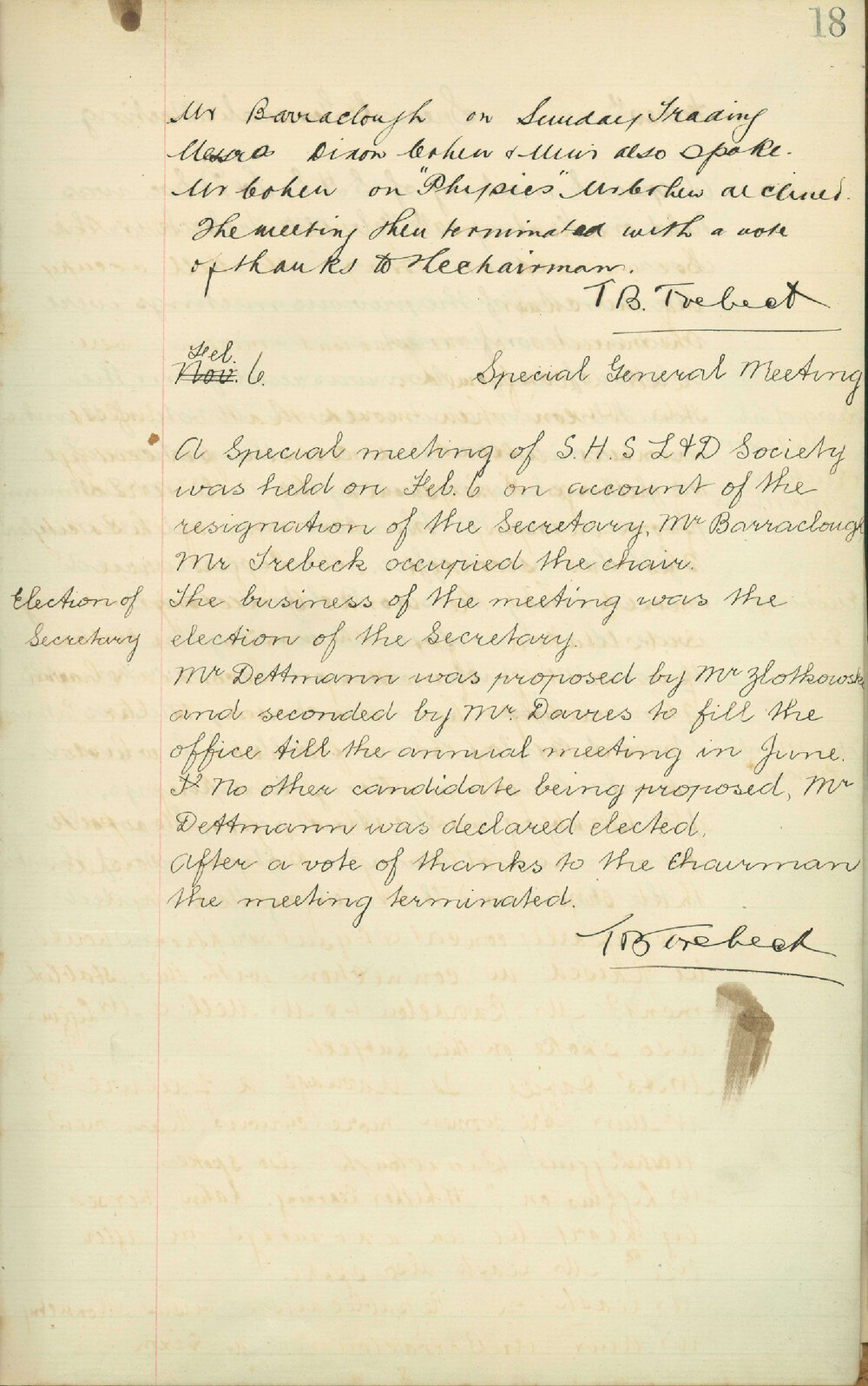 Sydney High School Literary and Debating Society Minutes, 1891