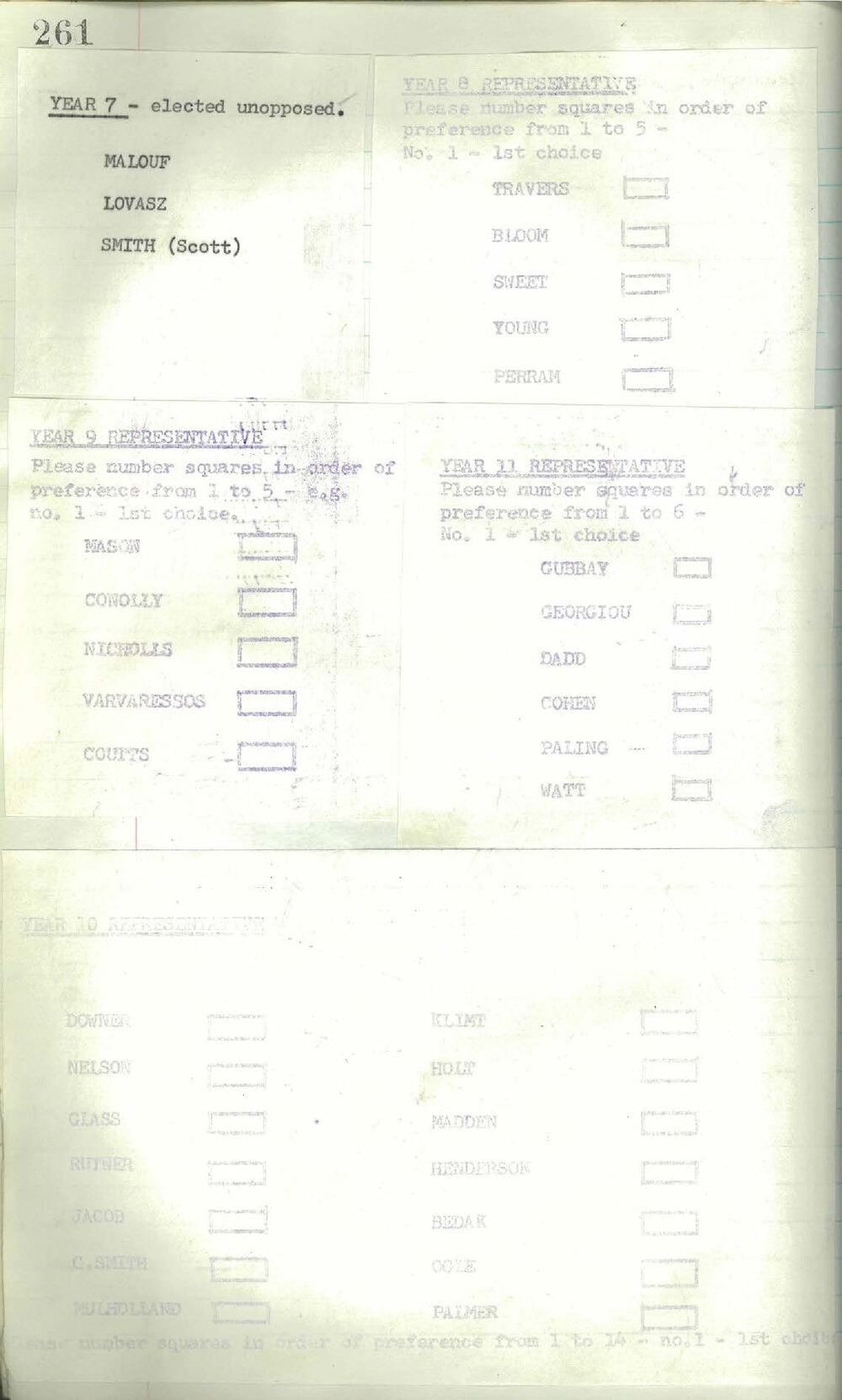 School Union Minutes, 1982