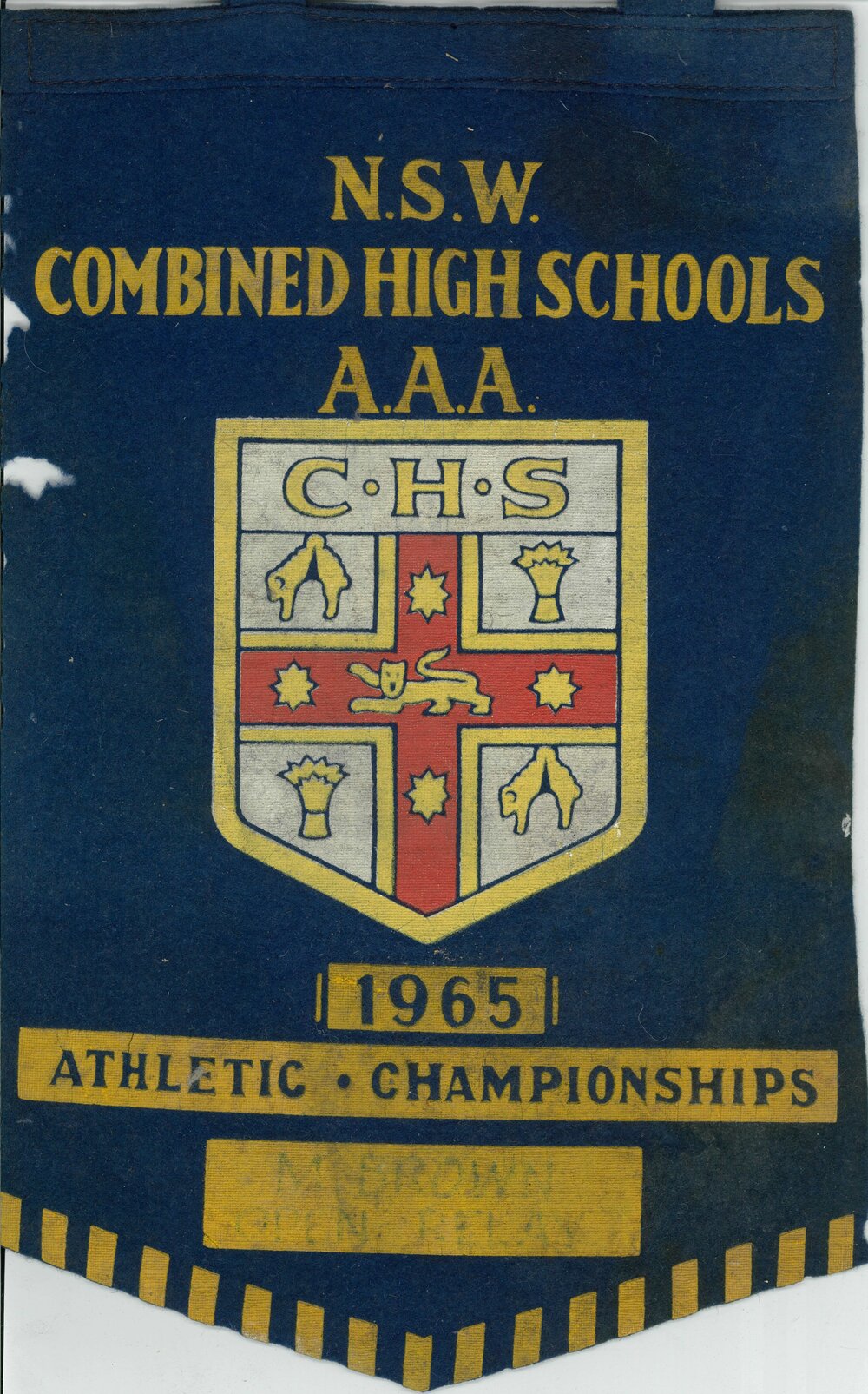 Combined High Schools Athletic Championships Pennant 1965