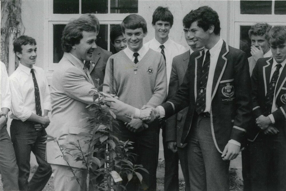 Planting cherry trees, 1984