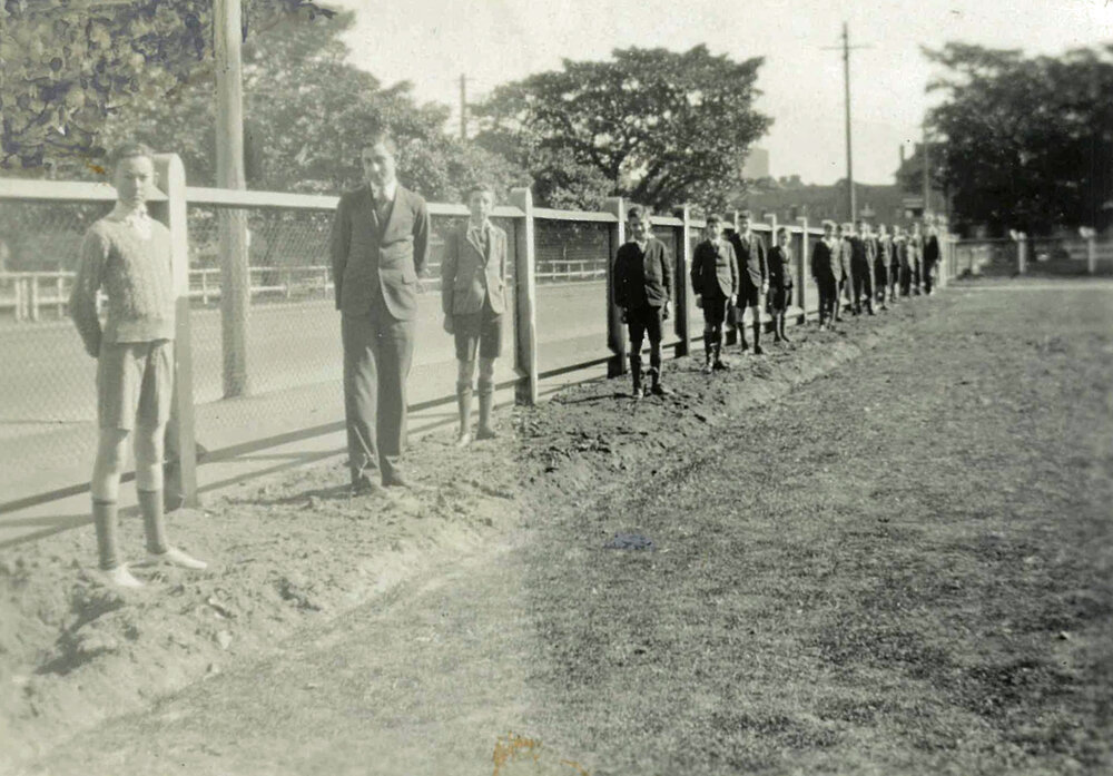 Landscaping the school grounds, 1936