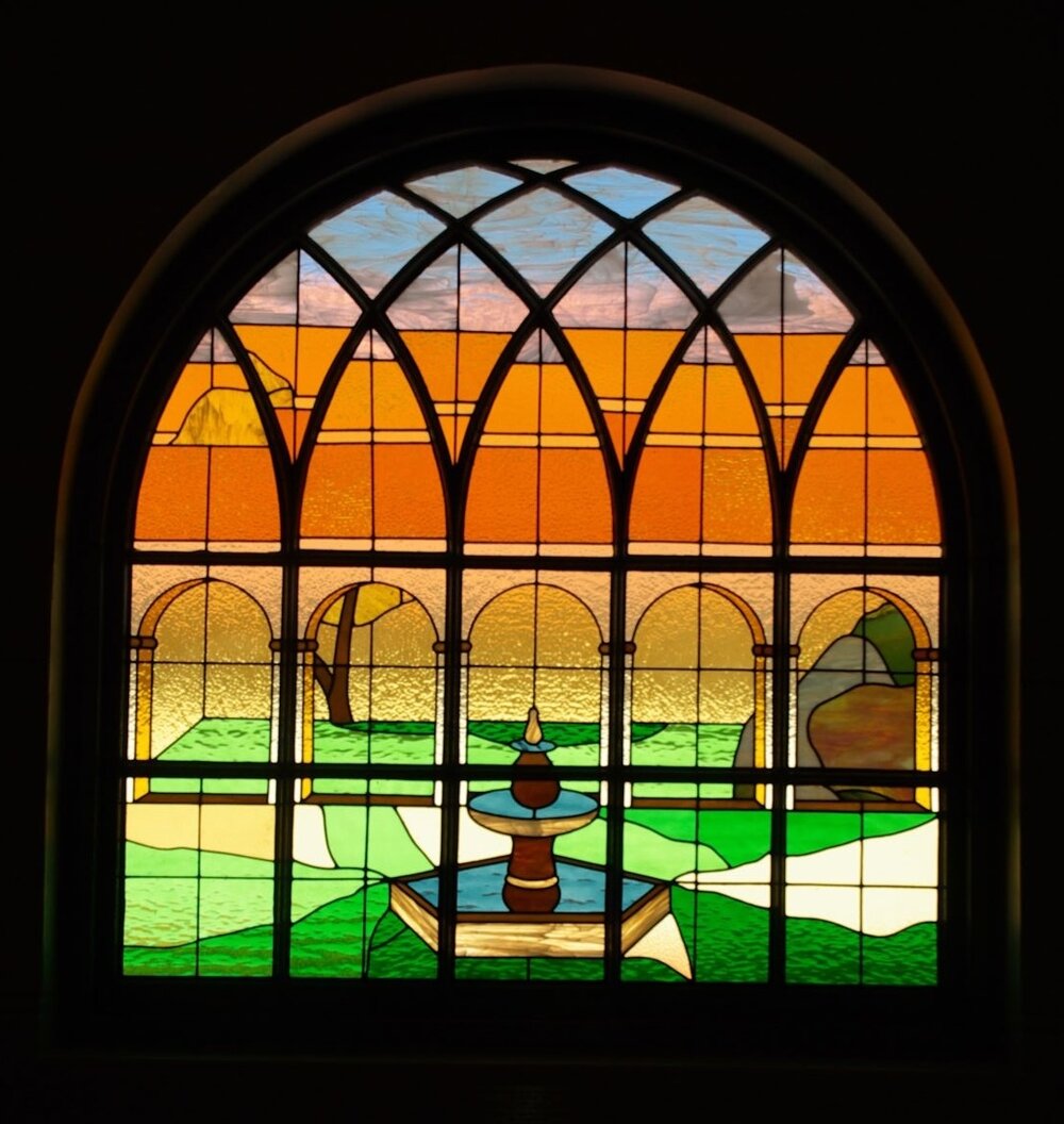 Stained glass in the main building, 2007