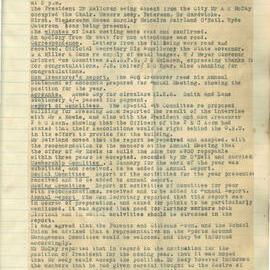 Sydney High School Old Boys Union Minutes 1933