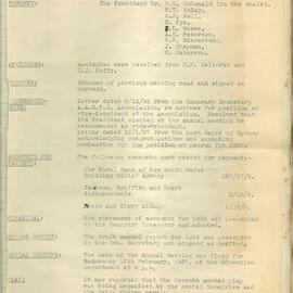 Sydney High School Old Boys Union Minutes 1937
