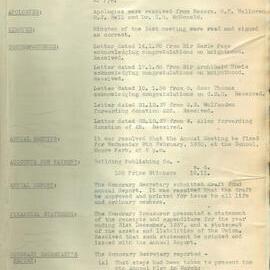 Sydney High School Old Boys Union Minutes 1938