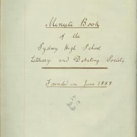 Sydney High School Literary and Debating Society Minutes, 1890