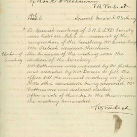 Sydney High School Literary and Debating Society Minutes, 1891