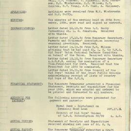 Sydney High School Old Boys Union Minutes 1939