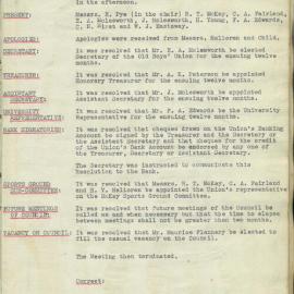 Sydney High School Old Boys Union Minutes 1944
