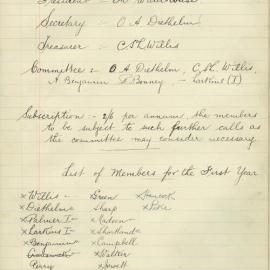 Sydney High School Tennis Club 1899