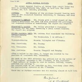 School Union Minutes, 1960