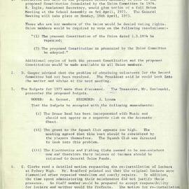 School Union Minutes, 1975