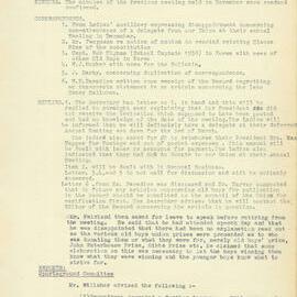 Sydney High School Old Boys Union Minutes 1954