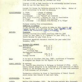Sydney High School Old Boys Union Minutes, 1958