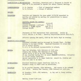 Sydney High School Old Boys Union Minutes, 1959