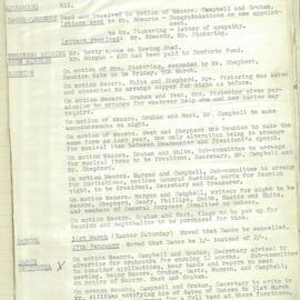 Parents and Citizens Association Minutes, 1945