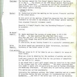 School Union Minutes, 1983